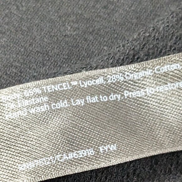 Eileen Fisher Oversized Funnel Neck Tunic Top Large Black Brushed Terry Tencel - Picture 8 of 13